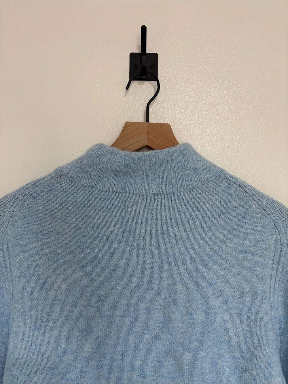 J. Crew Point Sur Mock Neck Chunky Knit Pullover Sweater Minimalist Blue Medium